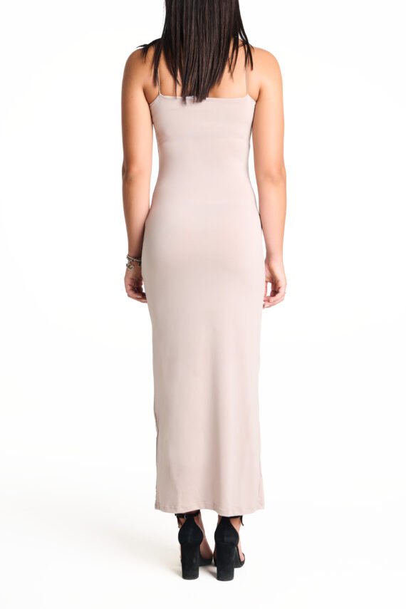 Long beige sheath dress - Image 5